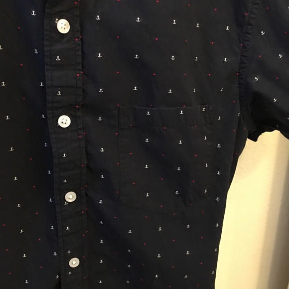 J. Crew mercantile red & white anchors embroidered - Picture 3 of 6